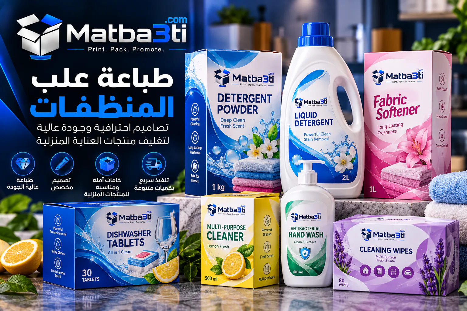 طباعة علب منظفات ومنتجات عناية منزلية طباعة علب منظفات ومنتجات عناية منزلية للشركات والبراندات