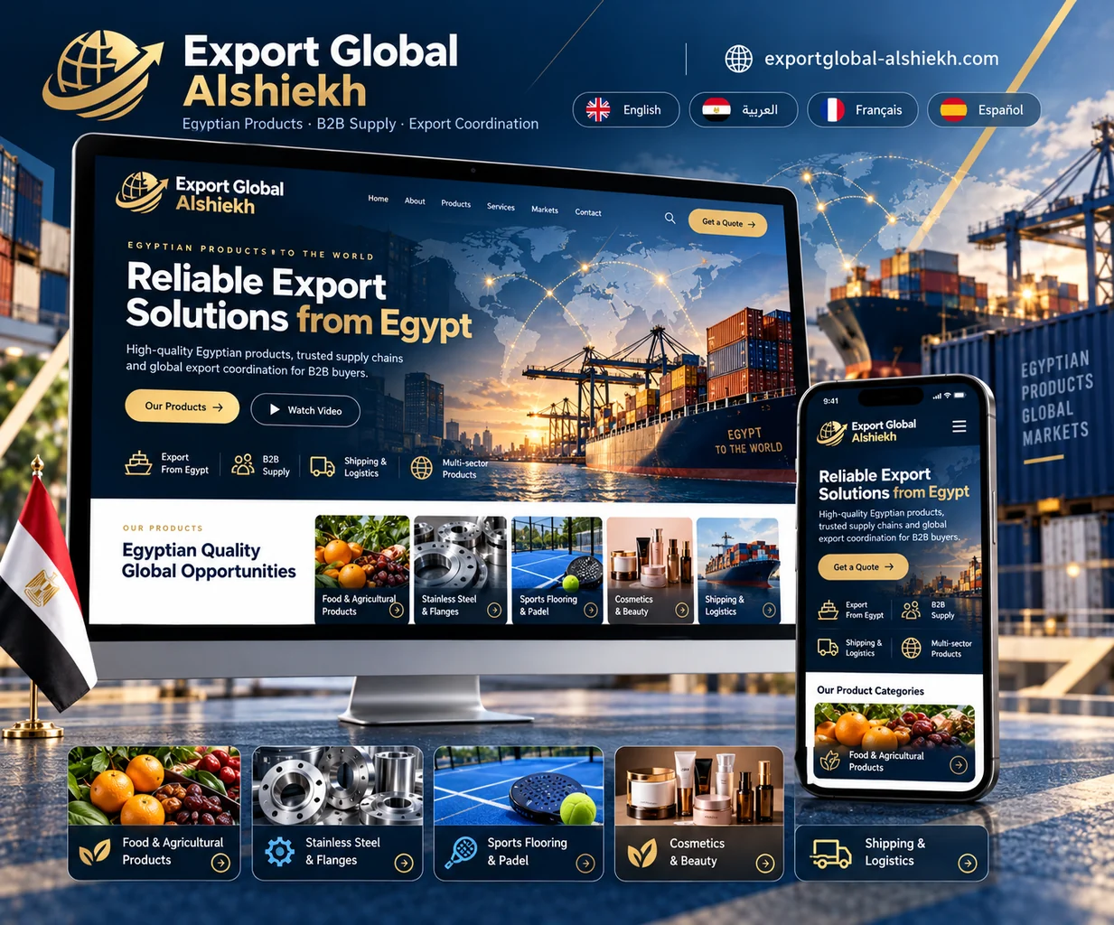 إعادة بناء موقع Export Global Alshiekh