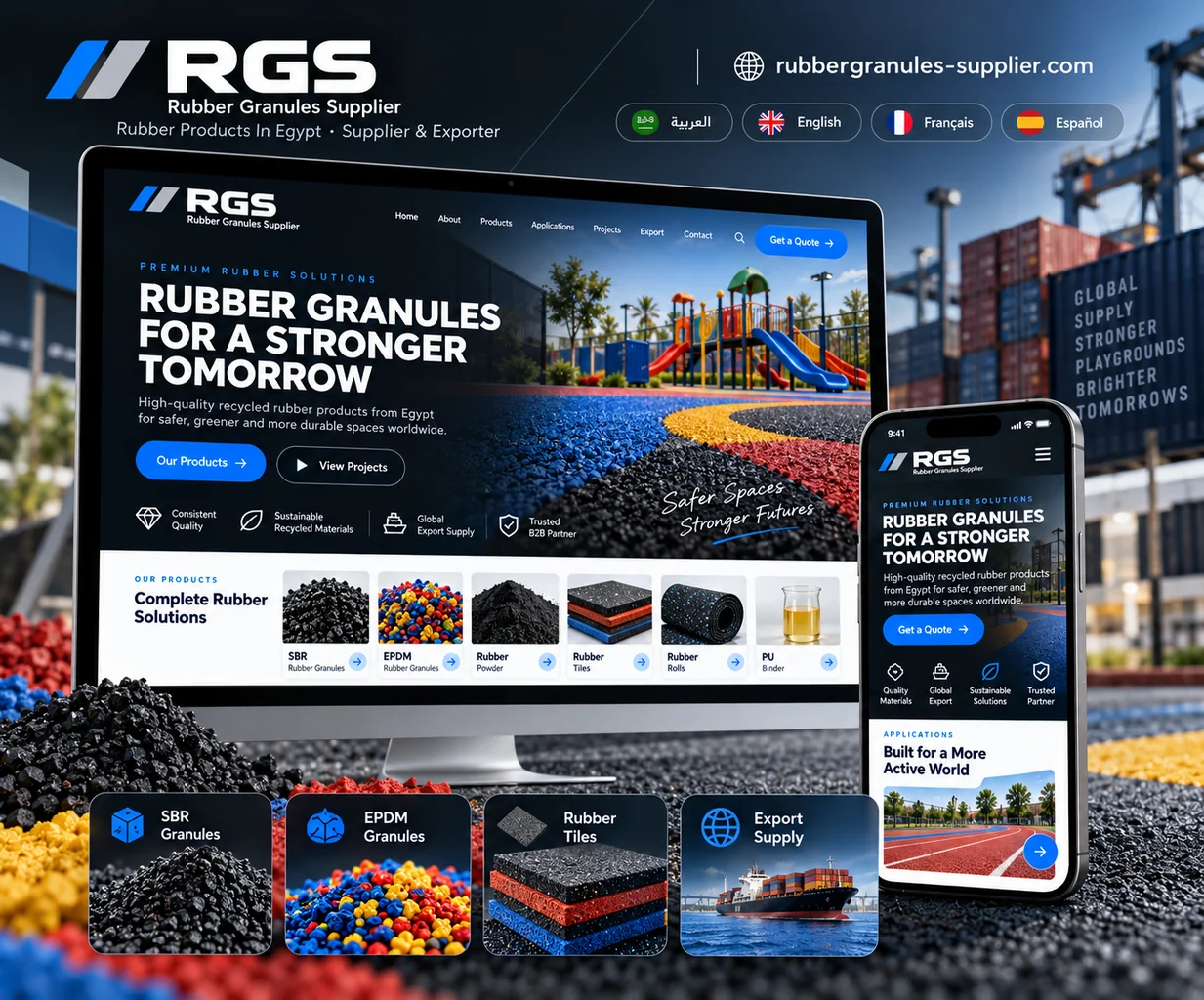 تصميم موقع RGS Rubber Granules Supplier