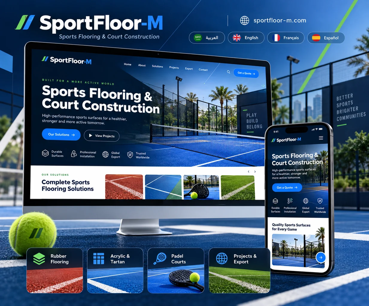 تصميم موقع SportFloor-M